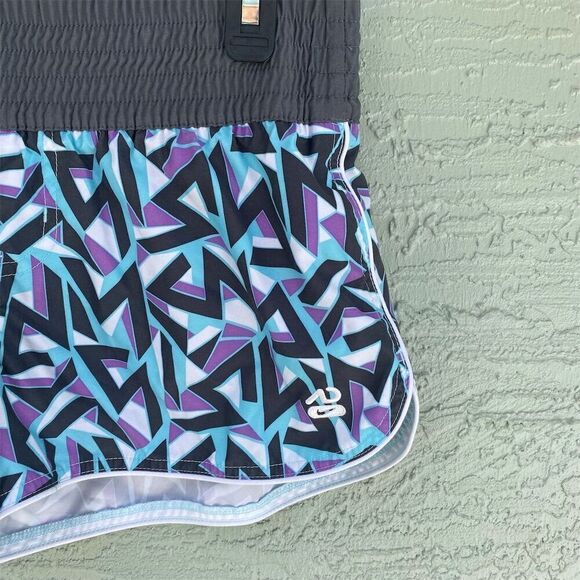 Nike Running Shorts M Multicolor Geometric Athletic Cut Reflective Details - Picture 3 of 9